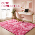 thumbnail image 5 of HOISUN 4x6 ft Soft Shag Area Rug for Bedroom Living Room, Fluffy Plush Non-Slip Carpet, Tie-Dye Blush, 5 of 10