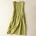 thumbnail image 3 of Efsteb Women's Summer Dresses Cotton Linen Dress Round Neck Sleeveless Tank Dress Casual Sundresses Beach Vacation Dresses （Green，L）, 3 of 3