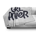 thumbnail image 3 of Feminist Soft Flannel Fleece Throw Blanket, Girl Power Inscription Hand-Written Calligraphy Style with Grungy Letters, Cozy Plush for Indoor and Outdoor Use, 50" x 70", White Dark Blue, by Ambesonne, 3 of 6