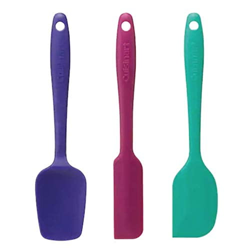 cuisinart mini silicone spatulas, set of 3: purple scoop spatula 