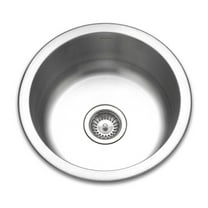 Houzer Club 18 in Stainless Steel Undermount Single Round Bowl Bar Sink with Strainer - CF-1830-1