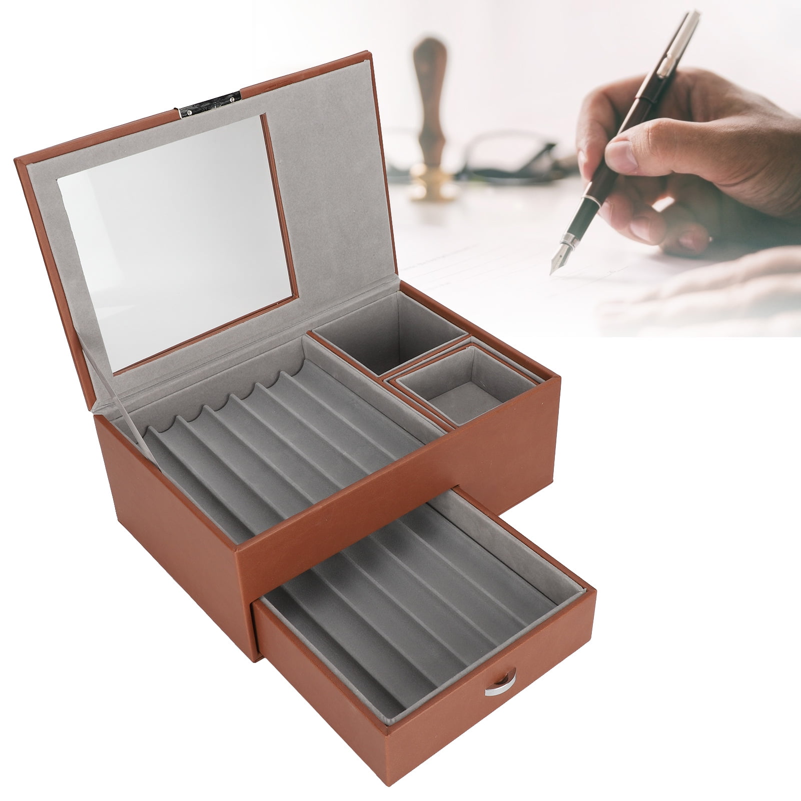 EOTVIA Pen Display Box,Pen Display Box Double Layer Fountain Pen