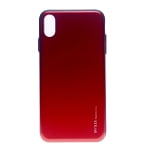 TopSave Goospery Sky Slide PC+TPU Hidden Slide Down Card Holder Bumper Case For iPhone XR(6.1"), Red