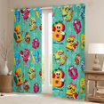 thumbnail image 2 of Homewish Boys Funny Number Black Out Curtains, Turquoise Cartoon Curtains Pack of 2 (42x63 Each), Square Triangle Abstract Bedroom Curtains, Black Out Curtains Decor, 2 of 6