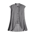 thumbnail image 5 of Tops Casuales Cuello Redondo Rayas Largas sin Mangas para las Mujeres, Camiseta de Moda Ligera Suave de Poliéster para el Uso Casual de Verano, 5 of 5