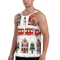thumbnail image 2 of KLL Christmas Houses Print Men's Muscle Gym Workout Stringer Tank Tops Bodybuilding Fitness T-Shirts Tank Tops Men-4X-Large, 2 of 7