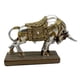 thumbnail image 3 of Decoración de escritorio de escultura de la estatua de los toro 17x5x10.9cm Símbolo de fuerza y ​​prosperidad livianos para estantes, porche, Plateado, 3 of 8