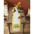 thumbnail image 4 of Eucalyptus Yellow Burlap Cotton Table Runner 18x72 Inches Long, Stripes Bottle Flower Cactus Plant Farmhouse Table Runners, Outdoor Dining Tablecloths Decor for Baby Shower/Party/Wedding, 4 of 6