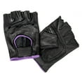 thumbnail image 2 of Hot Leathers GVL1005 Ladies Purple Piping Fingerless Gloves Large, 2 of 4