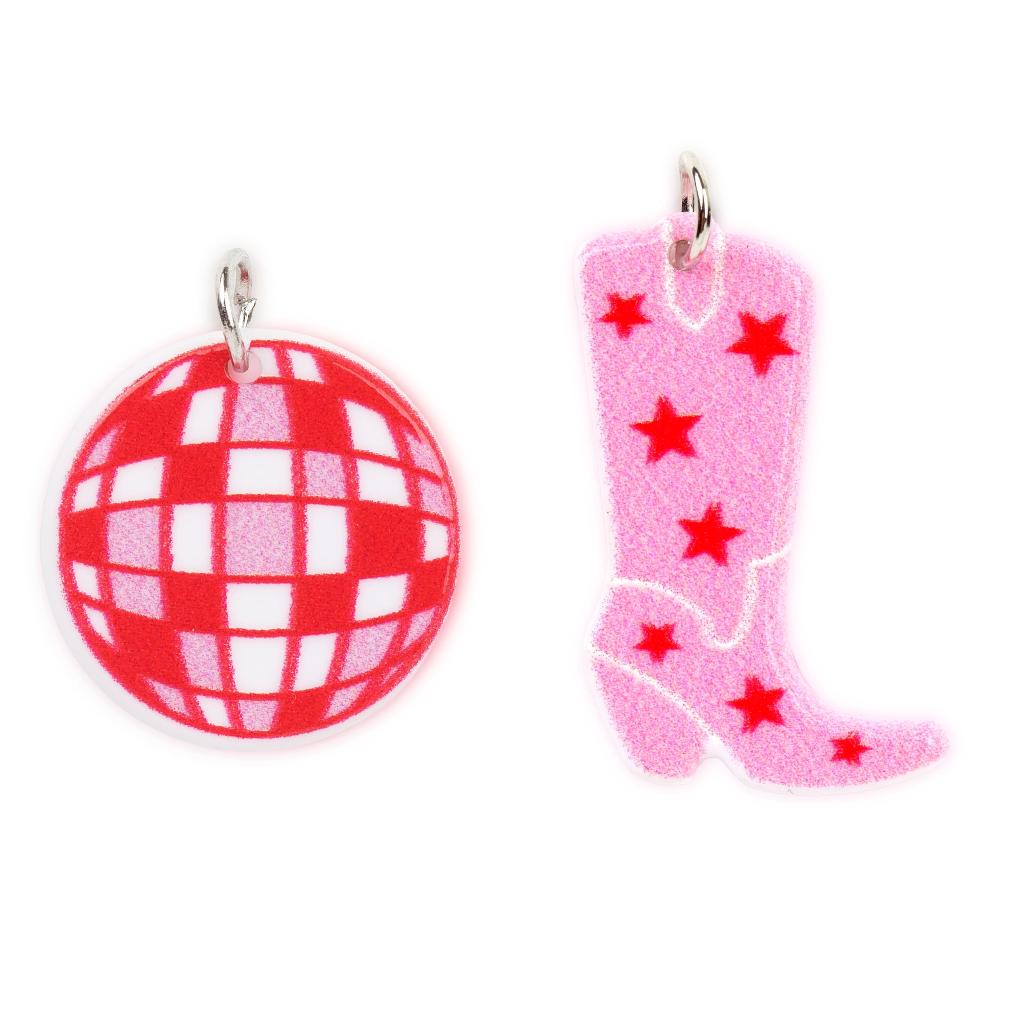 Cousin DIY 4 Piece Pink Disco Cowgirl Charm Set, Acrylic-Model 69995719