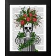 thumbnail image 2 of Fab Funky 15x18 Black Modern Framed Museum Art Print Titled - Skull with Roses and Berries, 2 of 5