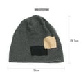 thumbnail image 3 of IDALL Beanie Skull Cap Mens And Womens Plaid Patch Pile Hats Cool Hats Unisex Fashion Hats Hats for Men Black One Size, 3 of 4