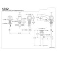 thumbnail image 2 of Kingston Brass KB921 Two Handle 8 in. to 16 in. Widespread Lavatory Faucet with Retail Pop-up, 2 of 2