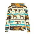 thumbnail image 4 of Momihoom Women's Safari Animal Print Hoodie, Lightweight Long Sleeve Casual Hooded Sweatshirt for Everyday Wear, 4 of 5