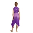 thumbnail image 2 of zdhoor Kids Girls Sequin Sleeveless Mock Neck Lyrical Liturgical Worship Praise Dance Dress Purple 10, 2 of 4
