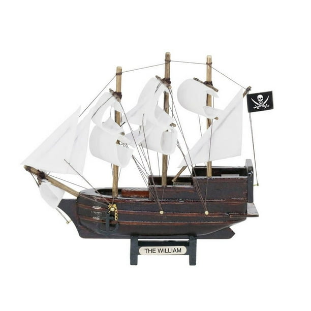 Handcrafted Model Ships William-7-W 6 x 2 x 7 in. Wooden Calico Jacks ...