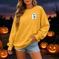 thumbnail image 2 of CONZONE Halloween Womens Sweatshirts Cute Ghost Graphic Oversized Sweatshirt for Women Spooky Season Fall Winter Pullover Tops, 2 of 4