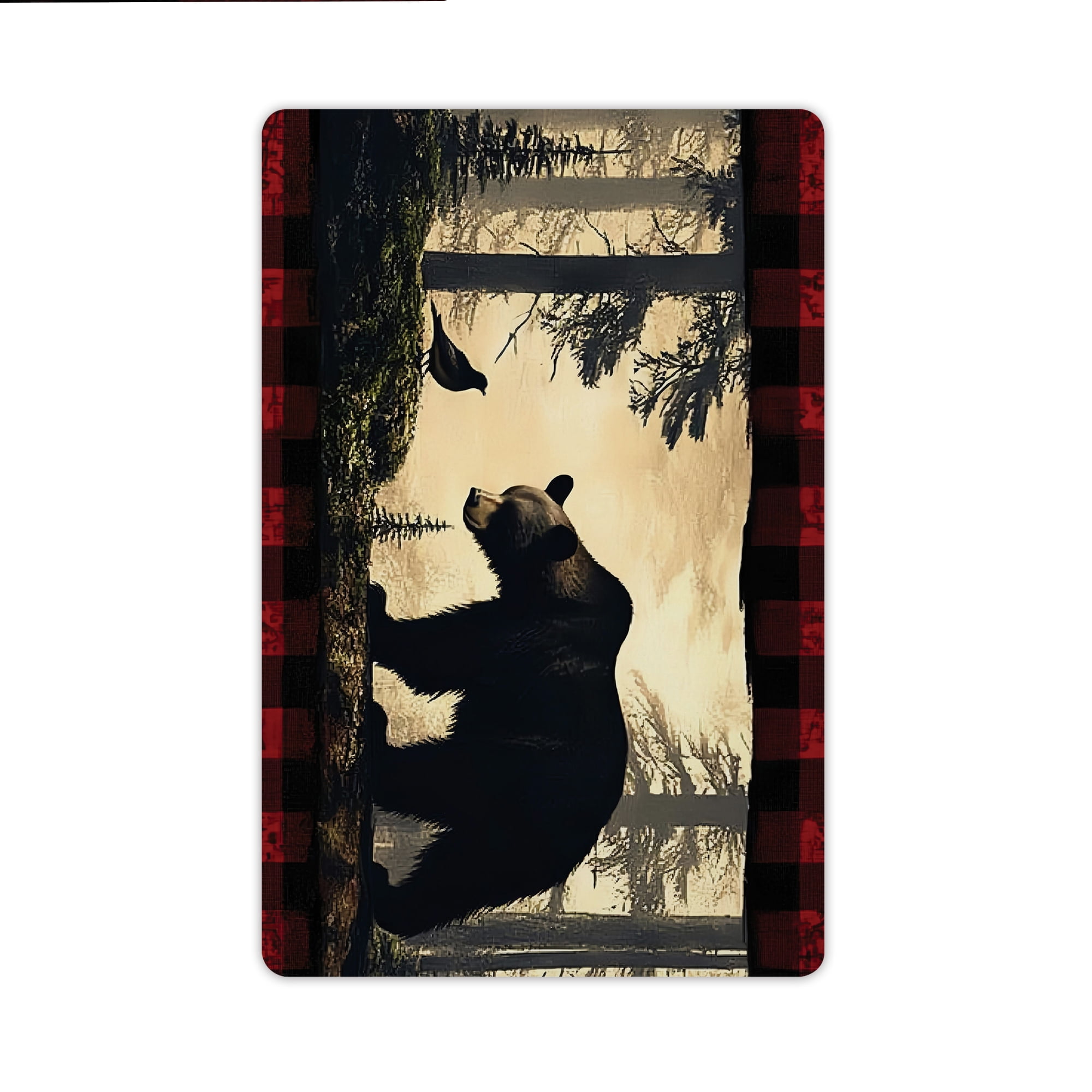JML Doormat, Non-Slip Indoor Outdoor Rug Mats for Porch Entry Way, Floor Mat for Bathroom/Kitchen, (16"x24") - Bear and Bird