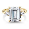 thumbnail image 2 of Gem Stone King 18K Yellow Gold Plated Silver 3-Stone Ring Set with Moissanite (7.70 Cttw) (Size 9), 2 of 3