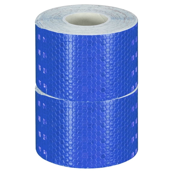Uxcell 2 Rolls Reflective Tape 2"x33ft Adhesive Night Safety Warning Tapes Outdoor Bicycle Adhesive Reflector Stickers for Vehicles Trailers Trucks Bike Cars Signs, Blue