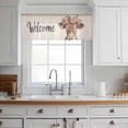 thumbnail image 3 of Spring Cow Valance Curtains for Kitchen/Living Room/Bathroom/Bedroom Window, Rod Pocket Small Topper Half Short Window Curtains Voile Sheer Scarf, Botanical Blossom Motif Country Florals 54"x18", 3 of 8
