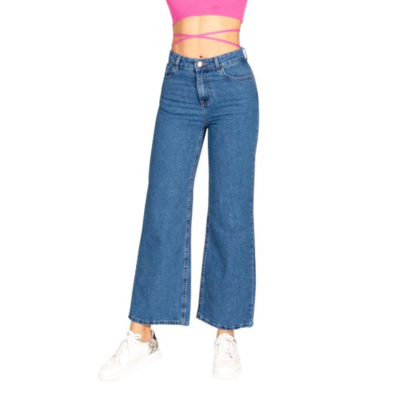 Pantalón para Dama wide leg 8960H azul 9