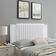 thumbnail image 2 of Headboard, Rivet Nailhead, Tufted, Twin Size, White, Velvet, Mid Century Bedroom, Modern Contemporary Boutique HB35237, 2 of 9