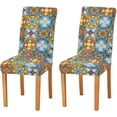 thumbnail image 2 of Mexican Talavera Ceramic Tile Dining Chair Covers Set of 4 Spandex Stretch Chair Protectors Covers for Dining Room Hotel Ceremony, 2 of 6