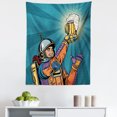 thumbnail image 1 of Astronaut Tapestry, Colorful Astronaut Holding Beer Thirsty for Beer Long Voyage Retro Style Drawing, Fabric Wall Hanging Decor for Bedroom Living Room Dorm, 5 Sizes, Multicolor, by Ambesonne, 1 of 1