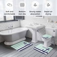thumbnail image 5 of Anchor Aqua Bath Mat 3 Piece Bathroom Rug Set, Modern Navy Blue White Striped Nautical Non Slip Bath Rug Contour Mat and Toilet Lid Cover, Absorbent Shower Mats Soft Bath Rugs and Mats Sets, 5 of 8