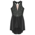 thumbnail image 3 of Sinleey Robe de Patinage Artistique Scintillante pour Filles avec Strass, Robe de Danse Ballet Lyrique Contemporaine Noire 14, 3 of 5