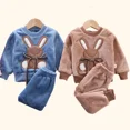 thumbnail image 4 of Autumn Winter Children Clothing Baby Pajamas Set Thick Flannel Fleece Child Sleepwear 2Pcs Sets Warm Home Suits Kids Clothes, 4 of 6