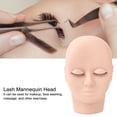 thumbnail image 4 of Double Layer Eyelash Extension Training Head, Voluminous Lashes Rubber Reusable Display Usage for Makeup Face Washing Massage, 4 of 7