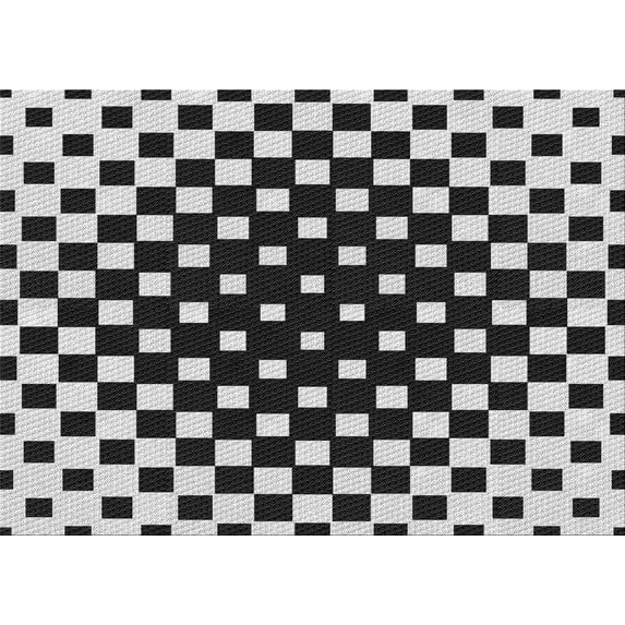Ahgly Company Machine Washable Indoor Rectangle Transitional Charcoal Black Area Rugs, 6' x 9'