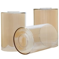 GoldSwift Clear Amber Glass Lamp Shade Replacement Globe Cover - 3 Pack , 6" Tall, 1-5/8 Inch Fitter