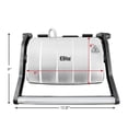 thumbnail image 2 of Parrilla Antiadhesiva 2 en 1 Elite Gourmet Plata con Bisagra Flotante para Alimentos de Contacto, 2 of 8