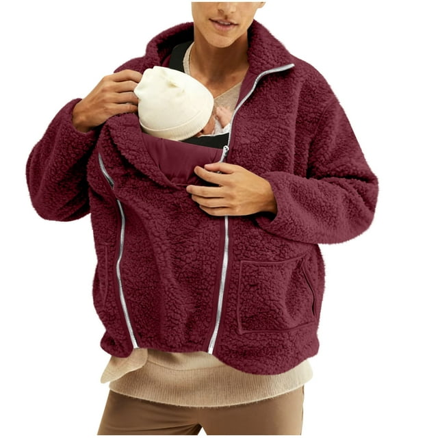 RXMEKW Mens Long Sleeve, Child-Sized Jacket with Zipper, Kangaroo Pocket, and Fleece Lining
