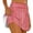 Red, variant on Red and White Stripes Print Skirt for Women - Popcorn Knit Double Layer Skirt with Shorts, Elastic Waist Casual Lounge Wear L