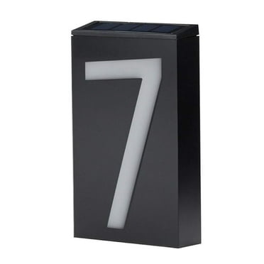 GOODLY LED Solar House Number Light, Garden Numbers Solar Powered Address Sign LED Illuminated Outdoor Plaques and Wall Art Lighted Up for Home Yard Street (Digit 7)