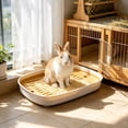 thumbnail image 6 of Small Pet Litter Box Toilet Tray for Rabbits Hamsters Guinea Pigs Hedgehogs Chinchillas Ferrets, Plastic Waste Potty with Detachable Griddle Splash Guard Easy-Clean Cage Accessory, Yellow, 6 of 6