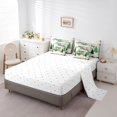 thumbnail image 3 of Erosebridal Ensembles de Literie Voiture de Dessin Animé Rv Taille Simple, Ensembles de Couette Vert Bleu avec Draps, Décoration Florale, Réversible, Respirant, 7 Pcs, 3 of 5