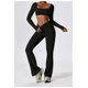 thumbnail image 4 of Tops cortos de yoga for mujer, camiseta de manga larga con cuello cuadrado, camisetas básicas elásticas ajustadas, camisetas deportivas for ejercicio al aire libre y gimnasio, 4 of 6