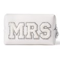 thumbnail image 2 of Grobro7 Simple Cosmetic Bag,Patch Letter MRS Makeup Bag with Zipper for Mom Mothers Day, White,1pack, 2 of 6