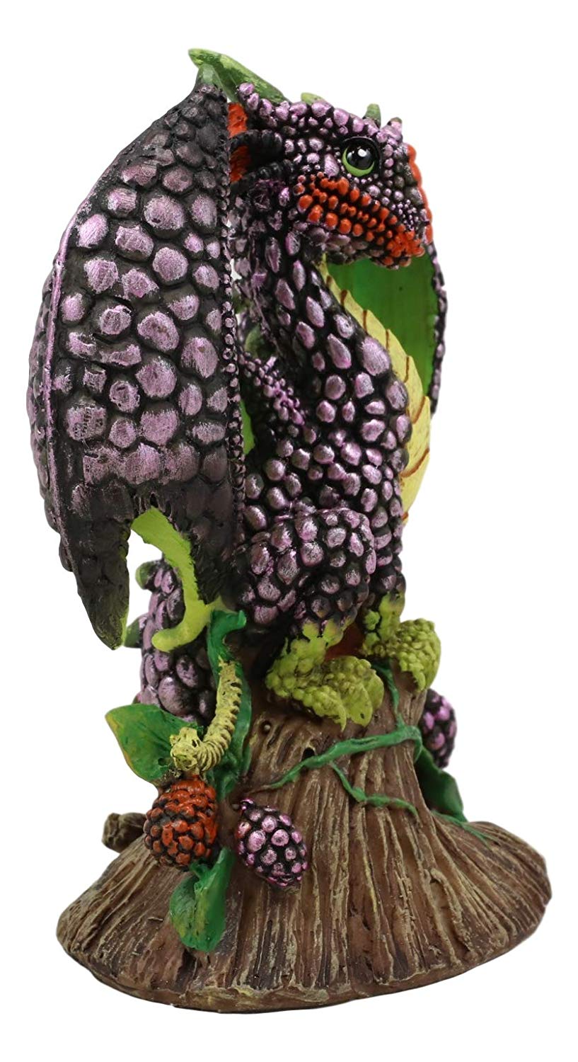 Ebros Colorful Fairy Garden Fruits And Berries Green Blackberry Dragon Statue - image 4 of 4