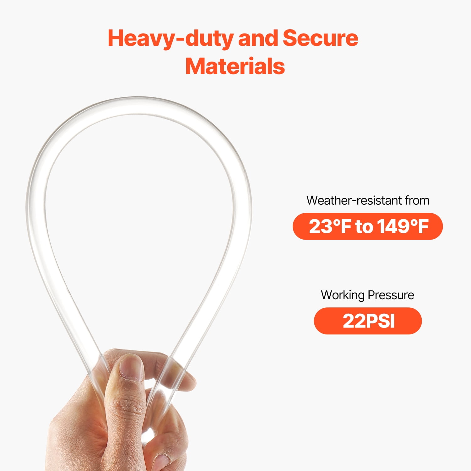 KFFKFF Clear Vinyl Tubing, 1/2" ID x 5/8" OD, 10FT Flexible PVC Hose, Transparent and Cuttable Design, 1/16 in Wall Thickness, Durable PVC Material for Aquariums, Irrigation, Pools, and Labs