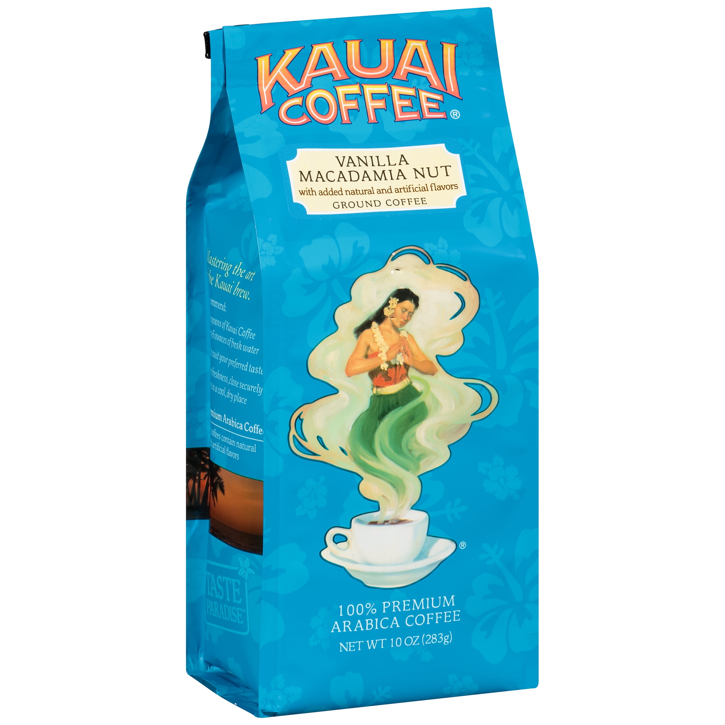 Kauai Coffee Vanilla Macadamia Nut Hawaiian Ground Coffee, 10 Ounce Bag