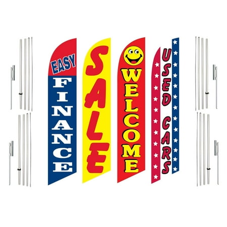 4 Swooper Flags With 4 Pole Kits Easy Finance Sale Welcome Used Cars
