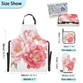 thumbnail image 3 of Pinkish Peony Flowers Watercolor Apron Set with Oven Mitts Pot Holders Set of 5 Kitchen Stuff Accessories, 3 of 6