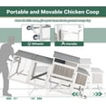 thumbnail image 3 of PETSCOSSET Chicken Coop with Run, Weatherproof Mobile Chicken Tractor Hen House with Wheels, Nesting Box, Gray, 3 of 9