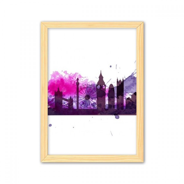 Cuadro de madera decorativa A4 Unbranded Reino Unido Inglaterra Londres acuarela